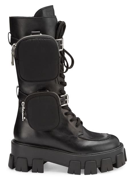 prada new boots|Prada black chunky combat boots.